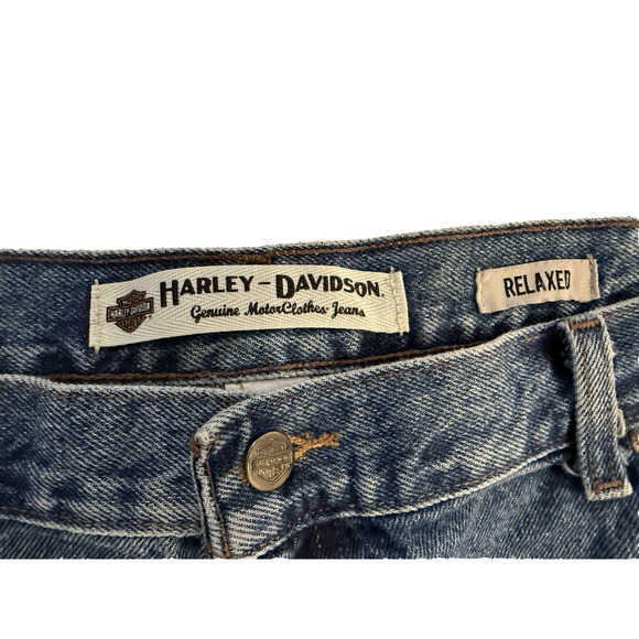 Harley Davidson Jeans Mens 42x30 Blue Relaxed Fit Denim Motorcycle Pant Biker - Picture 2 of 9